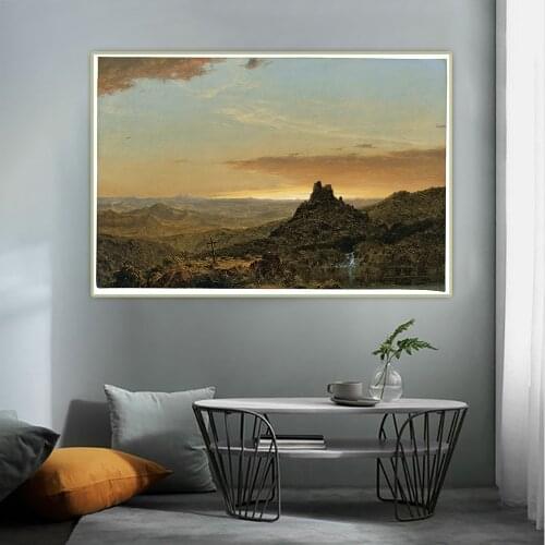 Citon Frederic Edwin Church《Cross in the Wilderness》Canvas Art Oil Painting Artwork Picture Backdrop Wall Decor Home Decoration