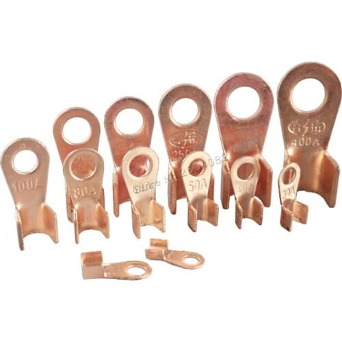 OT-10A 20A 30A 40A 50A 60A 80A 100A 150A Dia Copper Circular Splice Terminal Wire Naked Connector Battery Cable Lug