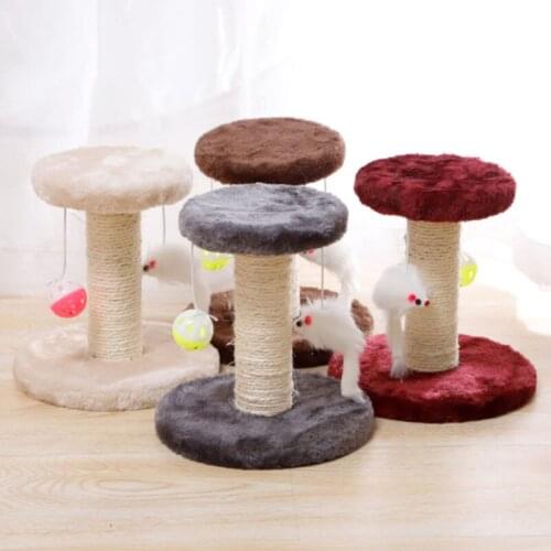 Cat Tree Condo with Scratching Posts Plush Climbing Frame Hanging Mouse Kittens Activity Tower Pet Play House Furniture Cats Toy