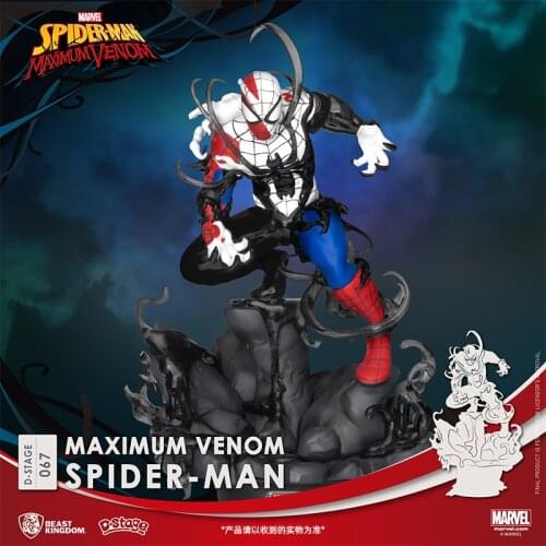 Beast kingdom Marvels Genuine MAXIMUM VENOM SPIDER-MAN Doll Desktop Garage Kits Model Kits Decoration Collection Gift