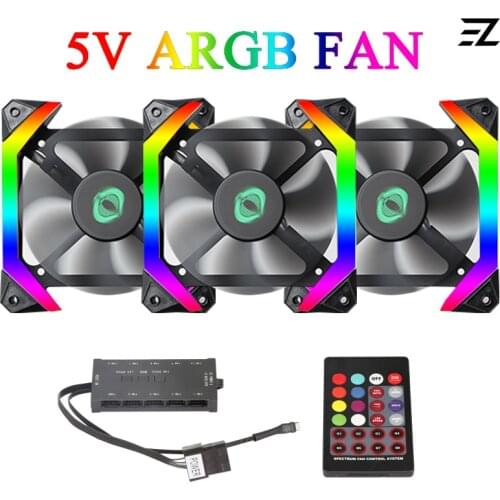 SP120 120mm Cooler Fan Computer Fans Double RGB PC Fan LED Cooling Fan For Computer Gaming Fans Case IR Remote Controller Fan