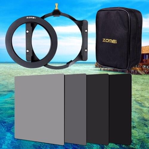 Zomei 150*100mm ND ND2 ND4 ND8 ND16 Neutral Density square filter holder 16 pieces case adapter ring 67mm 72mm 77mm 82mm