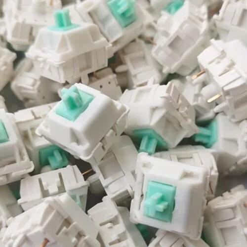 JWICK Aloe Switch for Mechanical Keyboard Large Tactile Axis 5 Pin 67g Similar Holy Panda POM Pantone 332C Factory Lubricated