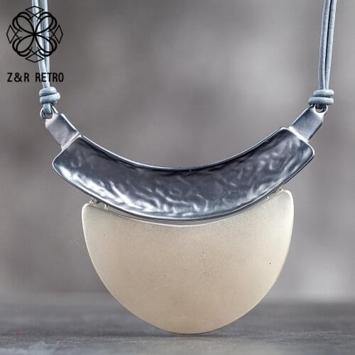 Trendy Chunky Chokers Necklace for Women Geometric Leather Rope Womens Statement Fashion Suspension Jewelry Female Decoration