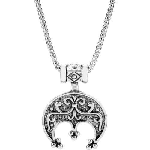 MQCHUN Antique Norse Viking Jewelry Lunula Moon Celtic Crescent Charm Necklace Slavic Pendant NEW