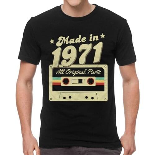 Male Vintage Made In 1971 T-Shirt Streetwear 50th 50 Years Old Birthday Tshirt Short Sleeve Unique T Shirt Homme Cotton Tee Tops