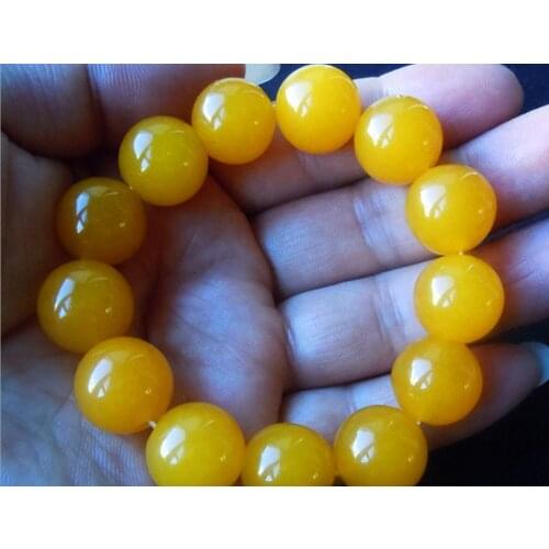 Natural bracelet Bangle Jade Jewelry Round Beads Strand Elastic bracelets for women men Huang Longyu jade Bracelet
