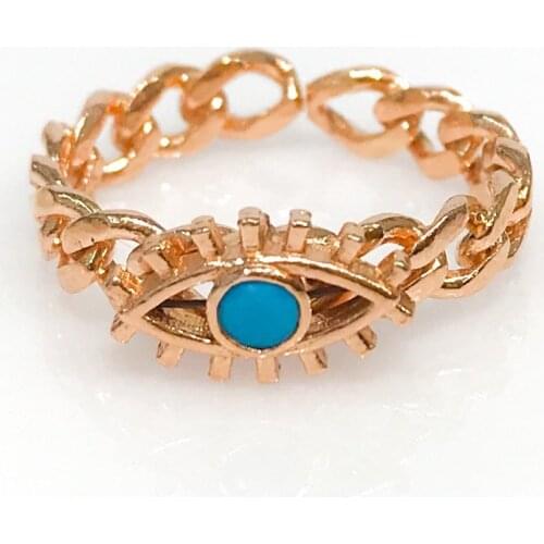 New Ra Eye Turquoise Unconscionable Silver set Auger Ring