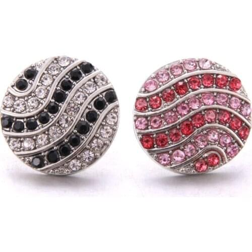 Wholesale New Snap Jewelry 18mm Rhinestone Flower Snap Buttons Vintage Snaps Jewelry Fit 18mm/20mm Snap Bracelet for Women