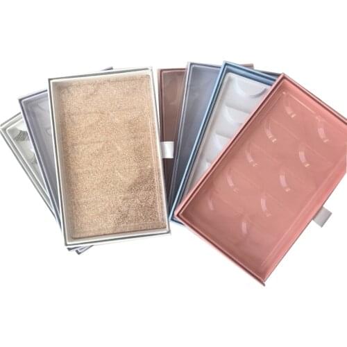 Wholesale 5pairs of false lash book custom your private logo eyelash packaging box fake 3D mink lashes strip packing case empty