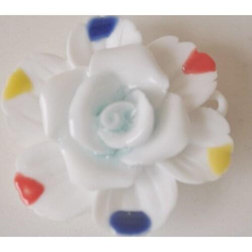 Supply modern necklace ornaments handmade ceramic crafts personalized jewelry pendant rose color 31047