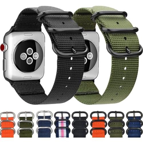 Hot Sell Nylon Watchband For Apple watch band 44mm 40mm iWatch band 42mm 38mm Sport bracelet strap for Apple watch 4 3 5 SE 6