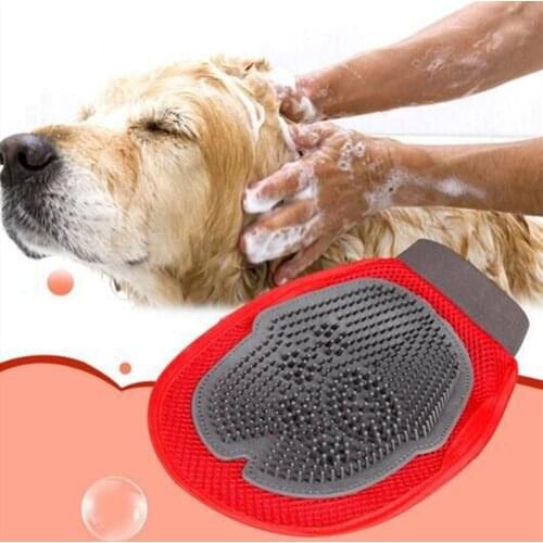Pet Grooming Dog Hair Brush Comb Glove For Pet Cleaning Massage Grooming Supply Glove For Animal Finger Cleaning Cat Hair Glove