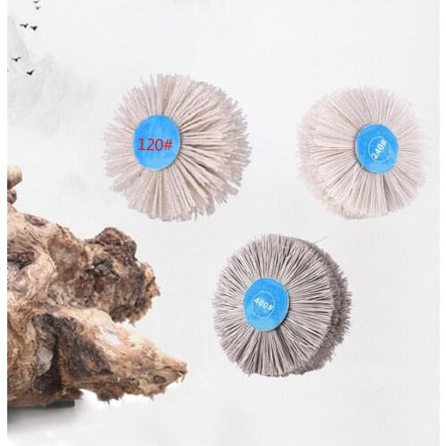 Abrasive Wire Grinding Flower Head Woodwork Polishing Brush Bench Grinder For Wood Furniture Mahogany Furniture Polishing