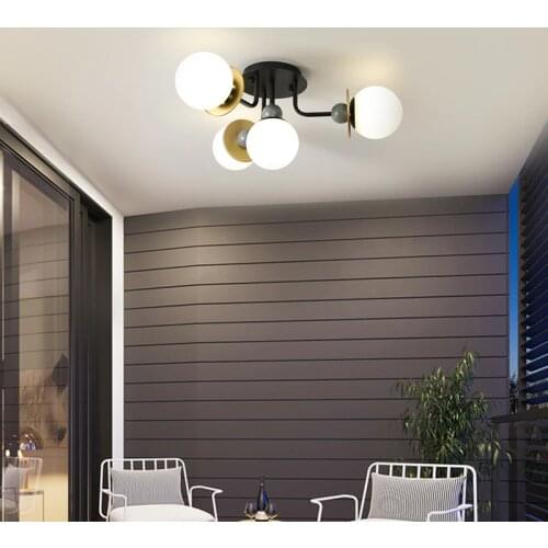 Nordic Chandelier Lamp For Living Room Corridor Aisle Cloakroom Balcony Retro Home Decor Glass lampshade Ceiling Lights Fixture