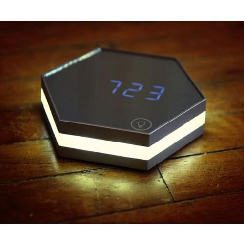 LED Mirror Luminous Snooze Alarm Clock Creative Electronic Digital Silent Alarm Clock Multi Function Travel Alarm Clock MM60NZ