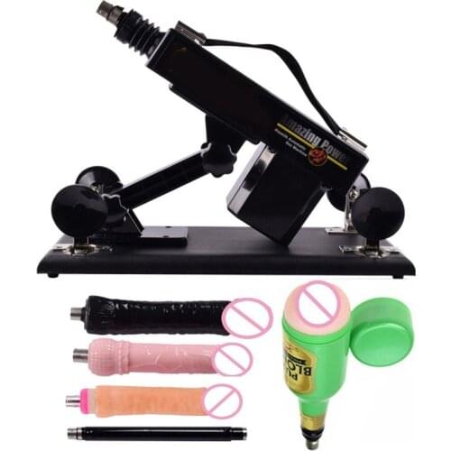 Retractable Sex Machine Dildo Vibrator with 3 dildos 1 vagina cup Automatic Love machine gun sex product sex toys for women