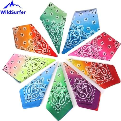 WildSurfer Cotton Multifunctional Bandana Gradient Cashew Headwear Sport Wristband Women Snood Riding Mask Hiphop Scarves FJ10