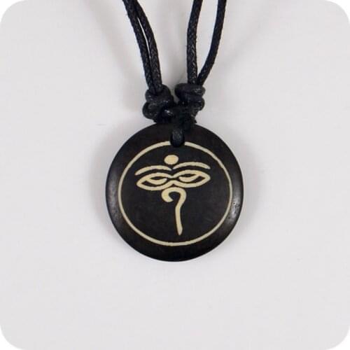 01 GOD eyes Sky eyes yak bone Carving Pendant Necklace Amulet Lucky Gift Tribal Totem Fashion Jewelry