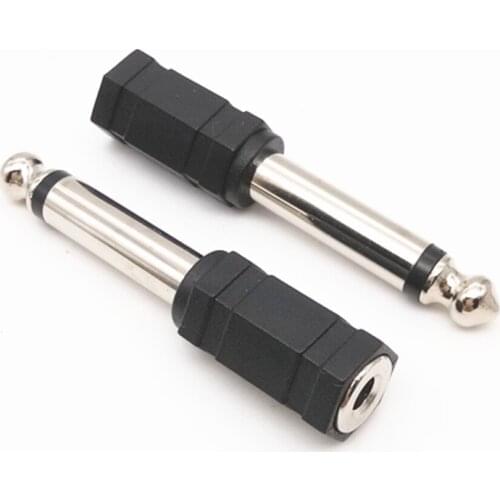 1pcs/2pcs/5pcs/10pcs 3.5mm Jack To 6.35mm Stereo Headphone Adaptor Connector Converter 6.3mm GOLD 1/4 Headphone Socket Adaptor