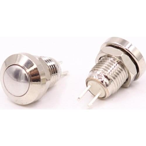 1pc 8mm Momentary Metal Stainless Steel Horn Doorbell Bell Push Button Switch Waterproof Car Auto Engine PC Power Start Starter