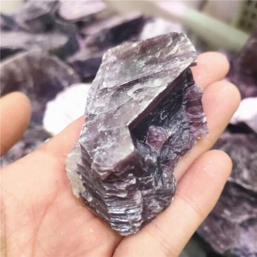 1pcs Wholesale Natural Lepidolite Crystal Slice Rough purple mica Rock Stones Luminous Specimen Purple Mica For Decor