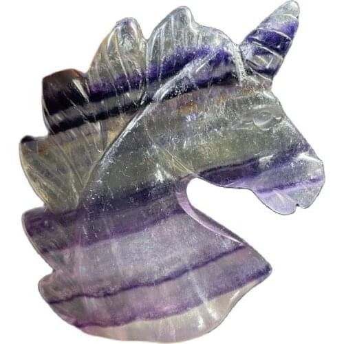 1PC Natural Crystal Color Fluorite Unicorn Hand Made Crystal Polished Quartz Healing Stone Home DIY Decorative Gem Business Gift
