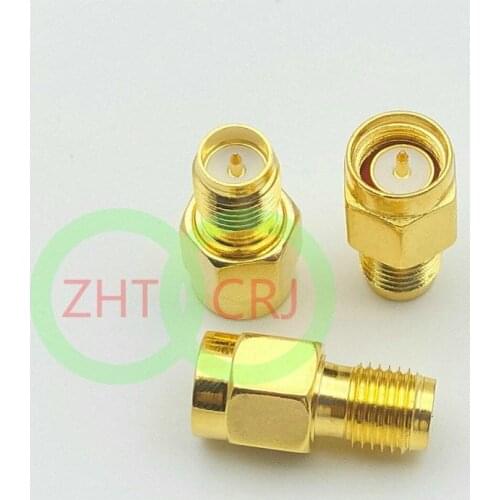 100pcs/200pcs Gold plate SMA male plug to RP-SMA female plug RF coaxial connectors