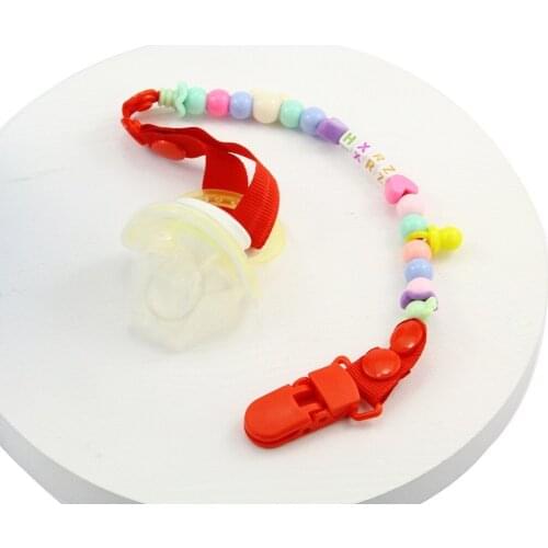 Safty Silicone Baby Infant Pacifiers Sleeping Pacifying Nipple Molar Toys with Anti-Loss Chain Clips - Random Color