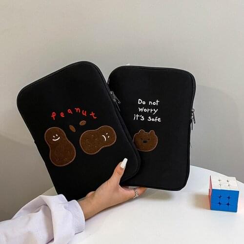 2021 New Bear Tablet Case Laptop Pouch For Mac Ipad Pro 9.7 10.2 11 13 13.3 14.5 15 Inch Korean Ins Cookie Bear Sleeve Inner Bag
