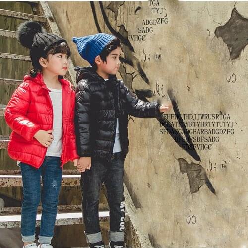 Chlidren Boys Girl Jackets Winter Warm Light Down Coats Kids ZipThick Ears Snow Hoodie Outwears Hoodies Clothes