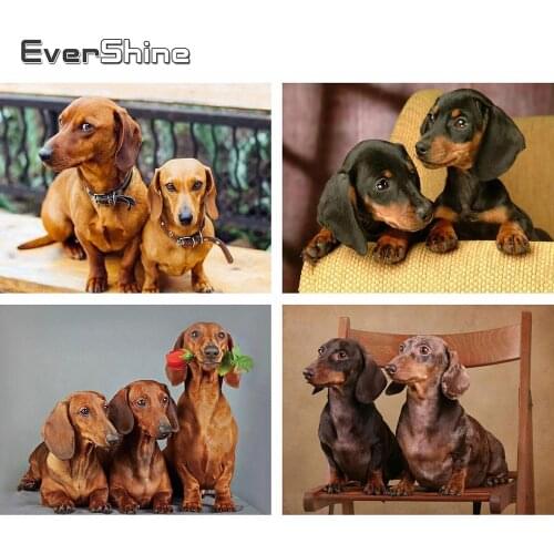 Evershine Diamond Painting With Square Rhinestones 5D DIY Embroidery Dog Cross Stitch Mosaic Full Layout Home Decoration