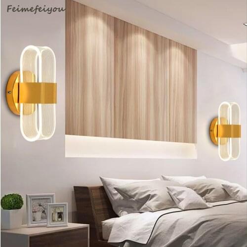 Feimeifeiyou Modern light luxury acrylic led wall lamp stair lamp three-color dimming aisle bedside lamp bedroom corridor lamp