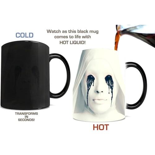 350ml Halloween Latest Design The Walking Dead Coffee Mug Heat Color Changing Tea Cup Magic Mug Gift Skull Double-sided Printing
