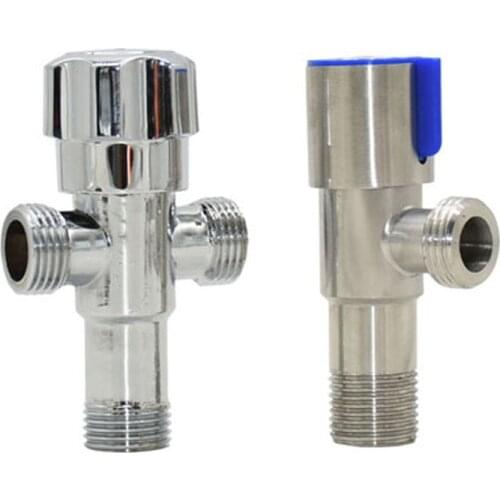 Metal 1/2 Male Faucet hose valve 2-way water tap T-type Connector Bathroom and kitchen accessories 1pcs