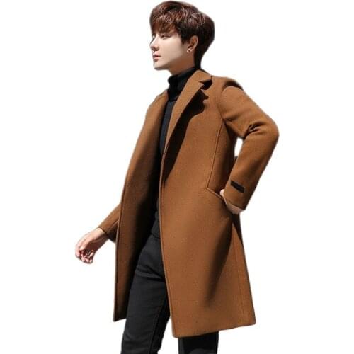 Fashion Men Wool Coat Windbreaker 2020 Autumn And Winter Japanese Style Woolen Overcoat Mens Hot Sale