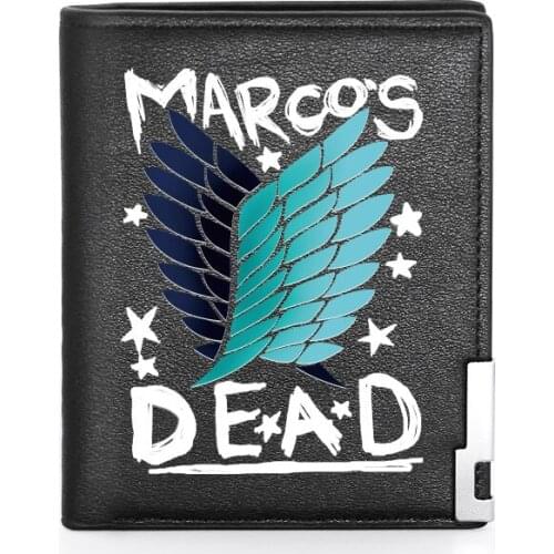 Fashion Attack on Titan Leather Men Wallet Classic Credit Card Holder Short Purse