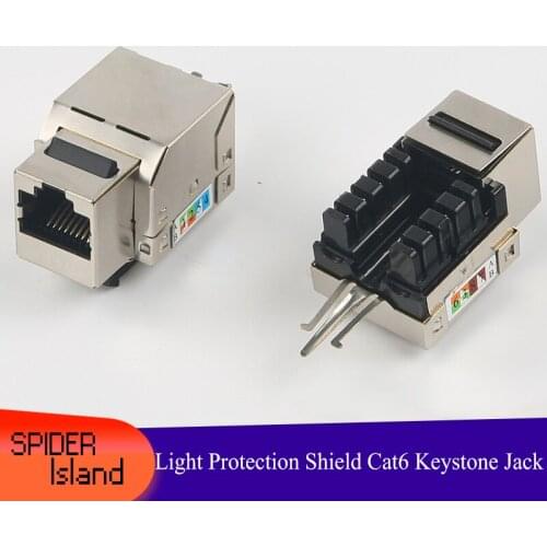 CAT6 Keystone Jack Module Shielding Module Connector Lightning Protection Rj45 Cat 6 Adapter for DIY