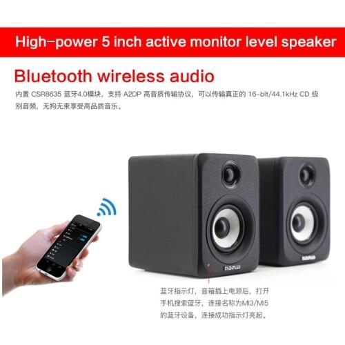 High-power 60W Monitor Speaker 3/5 Inch Recording Studio Professional Speaker Home Fever Bluetooth HiFi Speaker Office Monitor