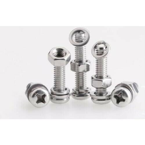 M6M8M10 304 stainless steel cross round head screw nut set lengthen screws