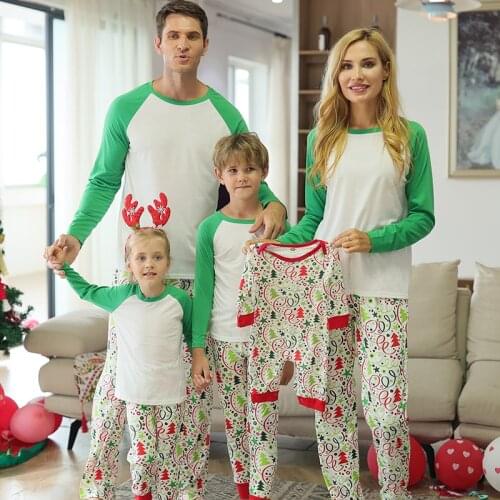 Family Matching Outfits Christmas Pajamas Set Family Look Autumn Winter Mother Kids Baby Girl Boy Clothes Sets Mom Daddy Pijamas