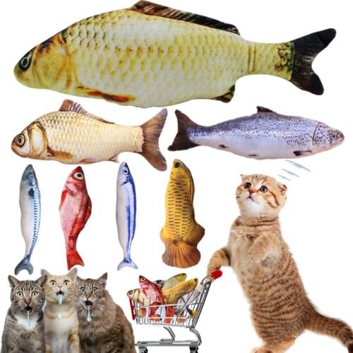 Plush Fish Shape Cat Toy Interactive Soft Simulation Fish Catnip Toy For Cat Toys Kitten Bite Resistant Chew Molar