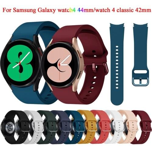Silicone Strap for official Samsung Galaxy Watch 4 classic 46mm 42mm/Watch4 44mm 40mm Band Replacement Wristbands Bracelet