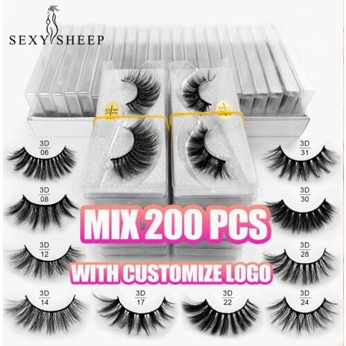 Wholesale mink eyelashes 3d mink lashes bulk mix eyelash styles natural false eyelashes extension soft faux mink eyelashes