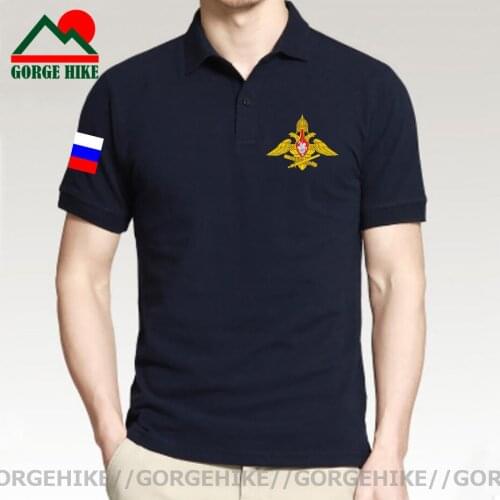 Army Russian Federation Russia RUS RU Short sleeve New Brand Polo Shirt Men High Quantity Solid Business Casual Mens Clothing