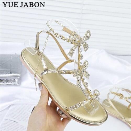 Woman Sandals 2019 fashion high quality Rhinestone women flip flops shoes ladies casual summer beach shoes Women Flat Heels