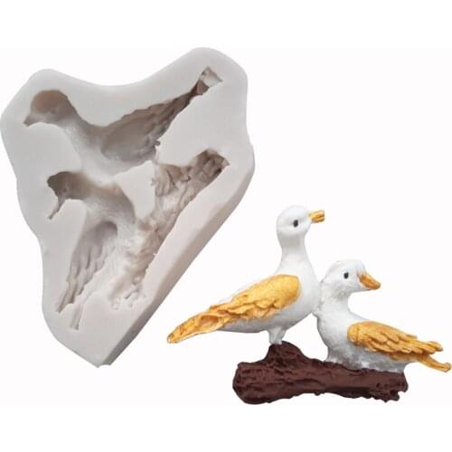 Seagull Fondant Cake Silicone Mold Gumpaste Mould Bird Shape Cake Decorating Tool DIY Manual Chocolate Cupcake Decorative Mould