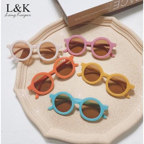 LongKeeper Fashion Round Kids Sunglasses Children Boys Girls Cute Sun Glasses Shades Colorful UV400 Eyewear Oculos de sol