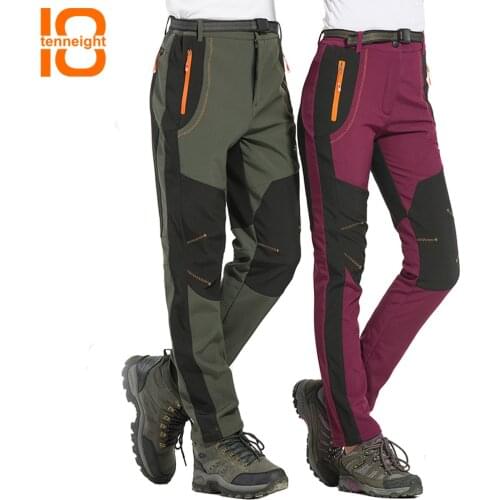 TENNEIGHT NEW Winter Men Women Hiking Pants Waterproof Windproof Thermal Mountain Trekking Ski Pant Climbing softshell trousers
