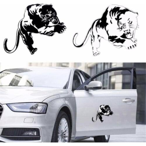 Tiger Car Stickers 3D Fiery Wild Panther Hunting Funny Sticker On Car Stickers and Decals Window Vinyl Car Styling